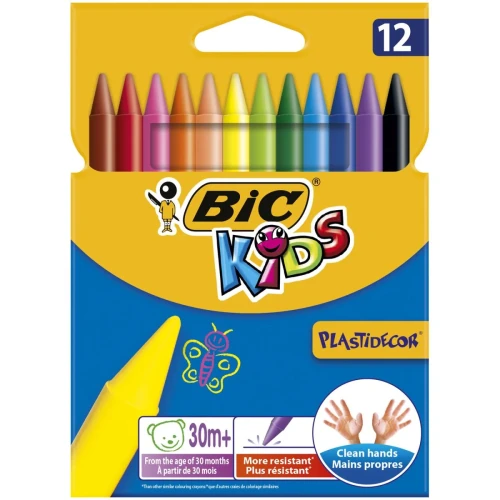 Kredki świecowe BIC Plastidecor 12 kolorów