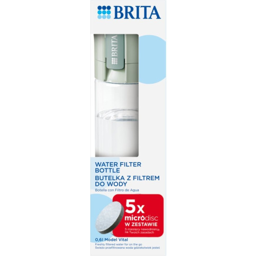 Butelka filtrująca Brita Vital + 5 filtrów MicroDisc (pastelowa zieleń)