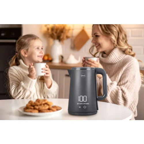 ELDOM CZAJNIK BEZPRZEWODOWY C515S ORRA 1,8L 2000W, SZARY, 5 PROGRAMÓW 45,55,70,85,100°C, PODTRZYMYWANIE TEMPERATURY