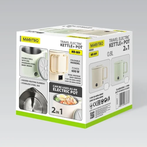 Czajnik elektryczny 0,8L MR-009-BEIGE MAESTRO