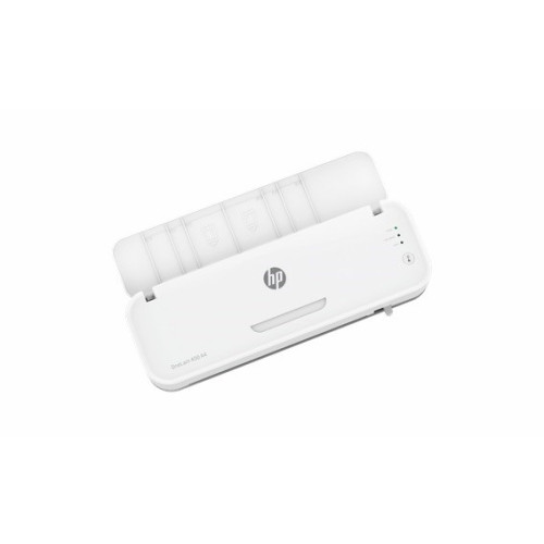 HP Laminator ONELAM 400 A3, na zimno/gorąco, zintegrowany trymer, zaokrąglacz rogów, prędkość 40cm/min + 15 folii: 3xA4, 4xA5, 4xA6, 4xB-CARD, biały