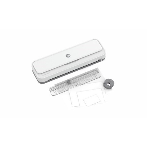 HP Laminator ONELAM 400 A3, na zimno/gorąco, zintegrowany trymer, zaokrąglacz rogów, prędkość 40cm/min + 15 folii: 3xA4, 4xA5, 4xA6, 4xB-CARD, biały