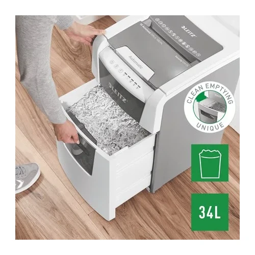 Leitz Niszczarka IQ AutoFeed 100, P4, 100 kartek, 34 l kosz