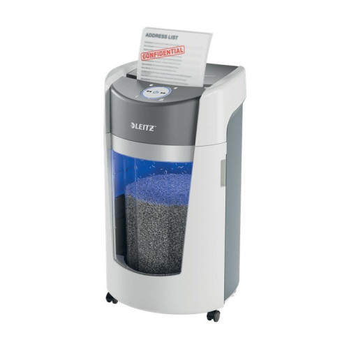 LEITZ Niszczarka IQ OptiMax Office 550, 35 L, P-5, Ścinki 2x15, Automatyczny Start/Stop, Funkcja cofania, Obrotowy pojemnik - 33% większa pojemność na