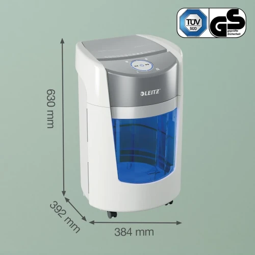 Niszczarka Leitz IQ OptiMax Small Office 350, 22l, P5, 8 kartek, Automatyczny Start/Stop, Funkcja cofania, Obrotowy pojemnik - 33% większa pojemność n