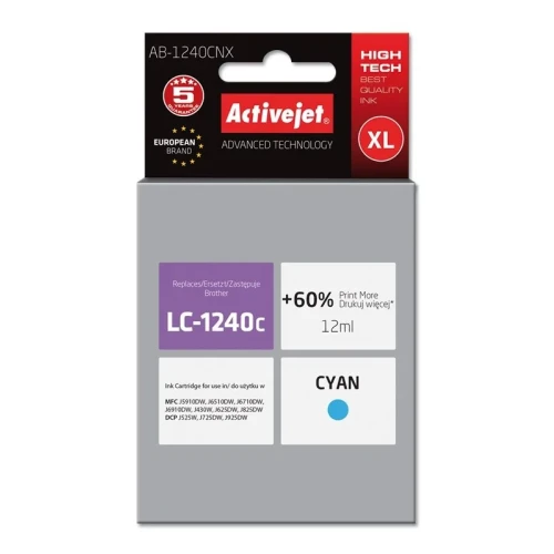 Tusz Activejet AB-1240CNX (zamiennik Brother LC1240C/1220C; Supreme; 12 ml; niebieski)-4384437