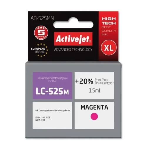 Tusz Activejet AB-525MN (zamiennik Brother LC525M; Supreme; 15 ml; czerwony)-4384452
