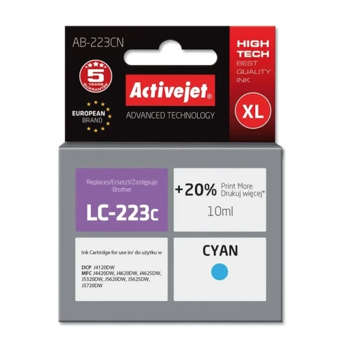 Tusz Activejet AB-223CN (zamiennik Brother LC223C; Supreme; 10 ml; niebieski)-4384416