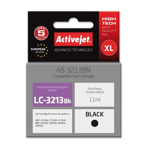 Activejet AB-3213BN Tusz  (zamiennik Brother LC3213BK; Supreme; 11 ml; czarny)