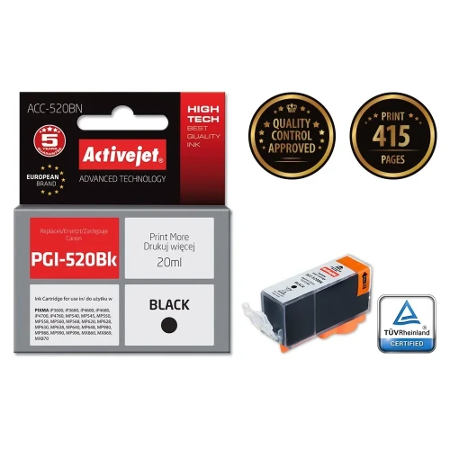 Activejet ACC-520BN Tusz (zamiennik Canon PGI-520BK; Supreme; 20 ml; czarny)