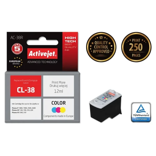 Activejet AC-38R Tusz (zamiennik Canon CL-38; Premium; 12 ml; kolor)
