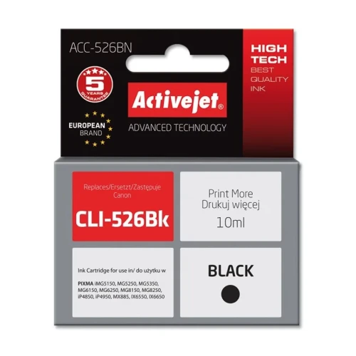 Tusz Activejet ACC-526BN (zamiennik Canon CLI-526Bk; Supreme; 10 ml; czarny)-1304357
