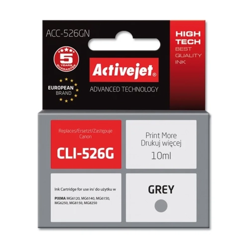 Tusz Activejet ACC-526GN (zamiennik Canon CLI-526G; Supreme; 10 ml; szary)-1304513