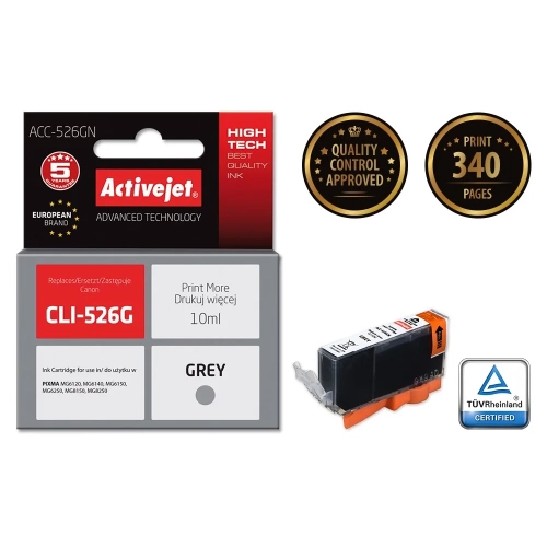 Activejet ACC-526GN Tusz (zamiennik Canon CLI-526G; Supreme; 10 ml; szary)