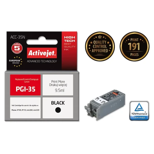 Activejet ACC-35N Tusz (zamiennik Canon PGI-35; Supreme; 9,5 ml; czarny)