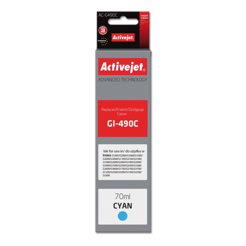 Tusz Activejet AC-G490C (zamiennik Canon GI-490C; Supreme; 70 ml; niebieski)-4384570