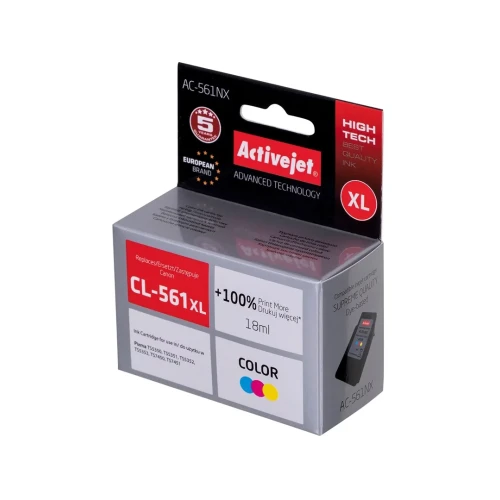 Activejet AC-561NX Tusz (zamiennik Canon CL-561XL; Supreme; 18 ml; kolor: Cyjan, magenta, Żółty)