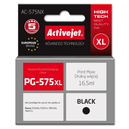 Activejet AC-575NX Tusz (zamiennik Canon PG-575XL; Supreme; 16,5 ml; czarny)