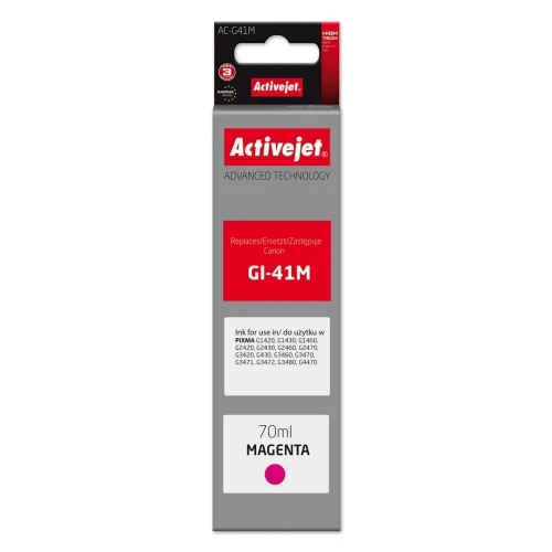 Activejet AC-G41M Buteleczka z tuszem z atramentem  (zamiennik Canon GI-41M 4544C001; Supreme; 70 ml; czerwony)