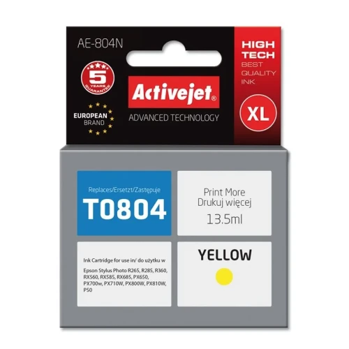 Tusz Activejet AE-804N (zamiennik Epson T0804; Supreme; 13.5 ml; żółty)-4384779
