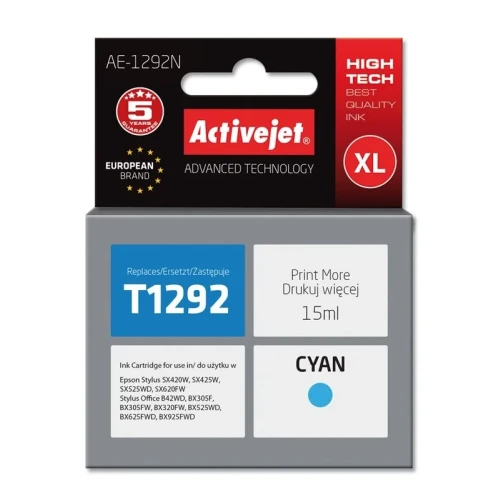 Tusz Activejet AE-1292N (zamiennik Epson T1292; Supreme; 15 ml; niebieski)-4384705