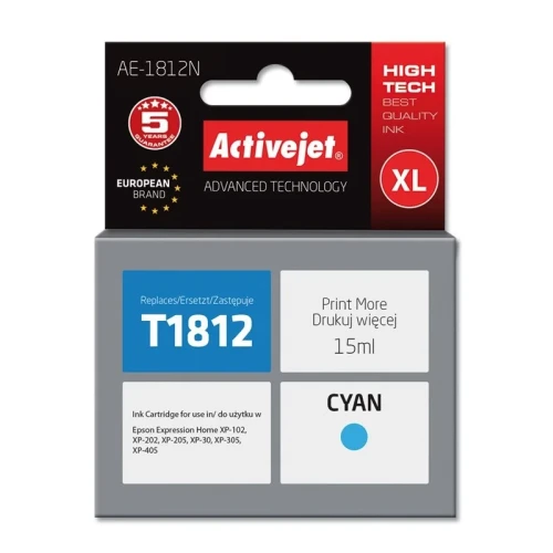 Tusz Activejet AE-1812N (zamiennik Epson 18XL T1812; Supreme; 15 ml; niebieski)-4384715