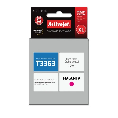 Tusz Activejet AE-33MNX (zamiennik Epson 33XL T3363; Supreme; 12 ml; czerwony)-4384746