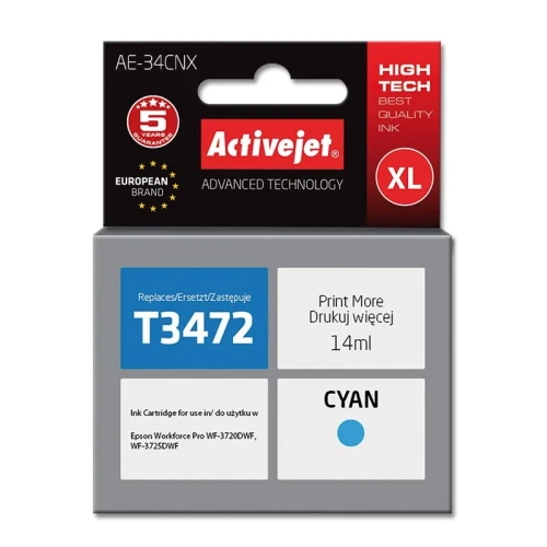 Tusz Activejet AE-34CNX (zamiennik Epson 34XL T3472; Supreme; 14 ml; niebieski)-4384796