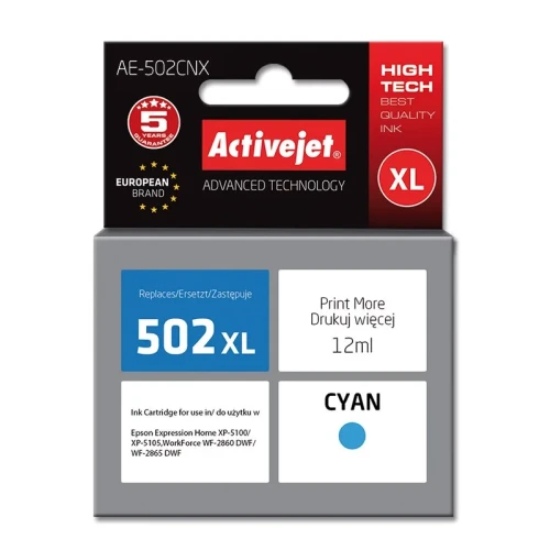 Tusz Activejet AE-502CNX (zamiennik Epson 502XL W24010; Supreme; 12 ml; niebieski)-4384758