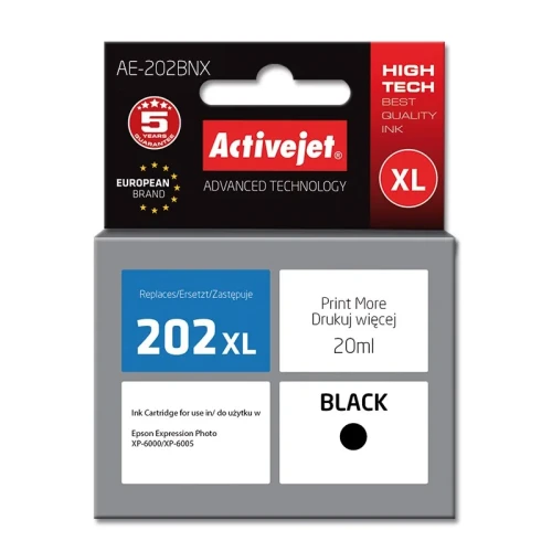 Tusz Activejet AE-202BNX (zamiennik Epson 202XL G14010; Supreme; 20 ml; czarny)-4384761