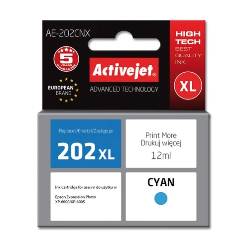 Activejet AE-202CNX Tusz (zamiennik Epson 202XL H24010; Supreme; 12 ml; niebieski)
