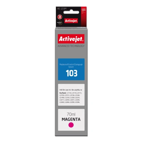 Activejet AE-103M Buteleczka z tuszem z atramentem (zamiennik Epson 103 C13T00S34A; Supreme; 70 ml; czerwony)