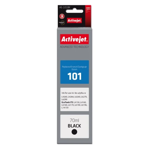 Activejet Tusz AE-101BK Buteleczka z atramentem (zamiennik Epson 101; Supreme; 70 ml; czarny)