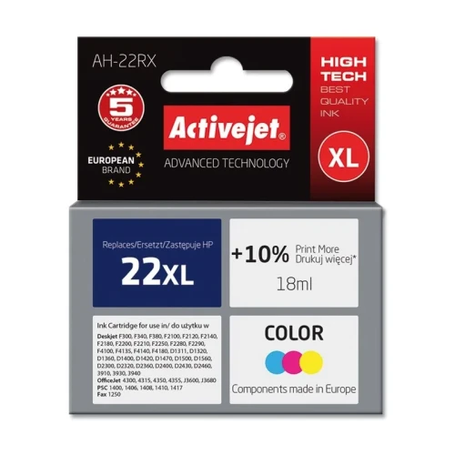 Tusz Activejet AH-22RX (zamiennik HP 22XL C9352A; Premium; 18 ml; kolor)-1305027