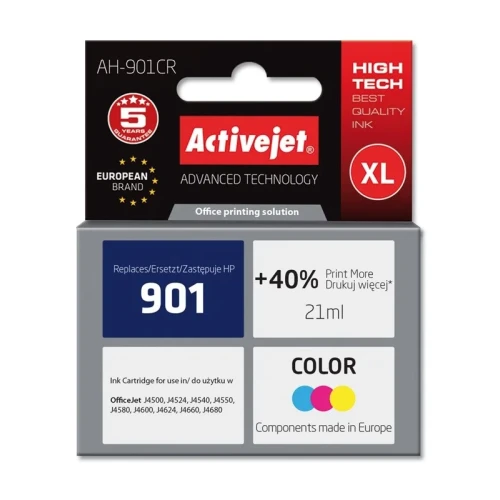 Tusz Activejet AH-901CR (zamiennik HP 901 CC656AE; Premium; 21 ml; kolor)-1305035