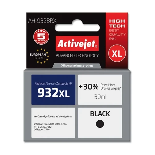 Tusz Activejet AH-932BRX (zamiennik HP 932XL CN053AE; Premium; 30 ml; czarny)-1304789