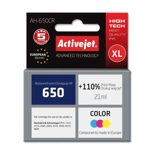 Tusz Activejet AH-650CR (zamiennik HP 650 CZ102AE; Premium; 21 ml; kolor)-4385080