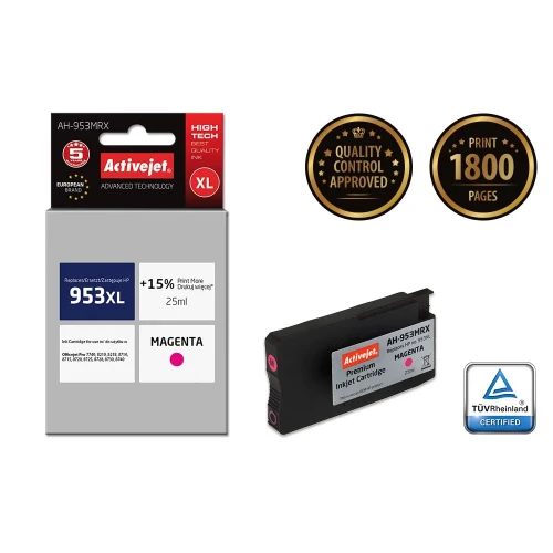 Activejet AH-953MRX Tusz (zamiennik HP 953XL F6U17AE; Premium; 25 ml; czerwony)