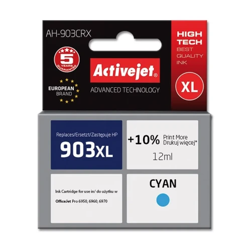 Tusz Activejet AH-903CRX (zamiennik HP 903XL T6M03AE; Premium; 12 ml; niebieski)-5154001