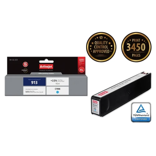 Activejet AH-913CR Tusz (zamiennik HP 913 F6T77AE; Premium; 45 ml; niebieski)