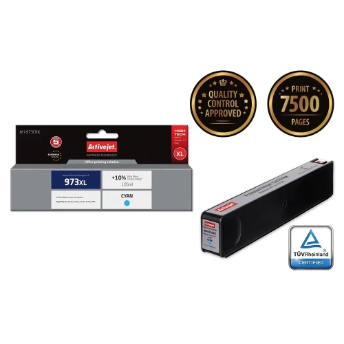 Activejet AH-973CRX Tusz (zamiennik HP 973XL F6T81AE; Premium; 105 ml; niebieski)