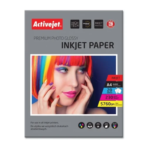 Papier błyszczący Activejet AP4-230G20 (A4; 20 szt.)-4327190
