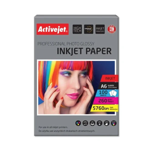 Papier błyszczący Activejet AP6-260GR100 (A6; 100 szt.)-4327191