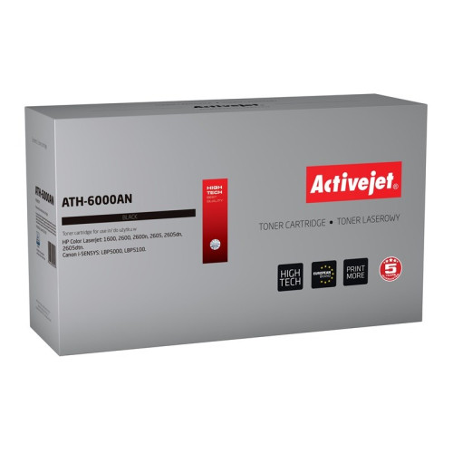 Toner Activejet ATH-6000AN (zamiennik HP 124A Q6000A, Canon CRG-707B; Premium; 2500 stron; czarny)-4383902