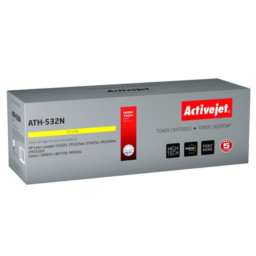 Toner Activejet ATH-532N (zamiennik HP 304A CC532A, Canon CRG-718Y; Supreme; 3200 stron; żółty)-4383819