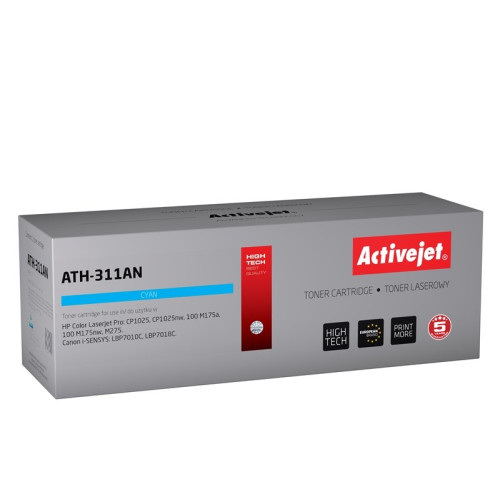 Toner Activejet ATH-311AN (zamiennik Canon, HP 126A CRG-729C, CE311A; Premium; 1000 stron; niebieski)-4383688