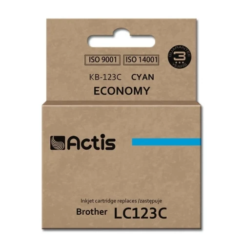 Tusz ACTIS KB-123C (zamiennik Brother LC123C/LC121C; Standard; 10 ml; niebieski)-4384398