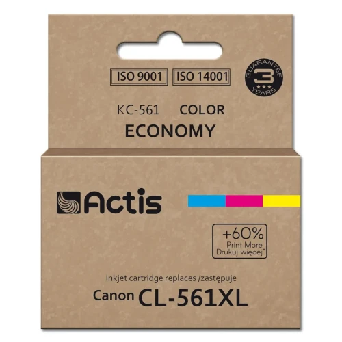 Actis KC-561 Tusz (zamiennik Canon CL-561XL; Supreme; 18 ml; czerwony, niebieski, żółty). Drukuje więcej o 60% względem OEM.