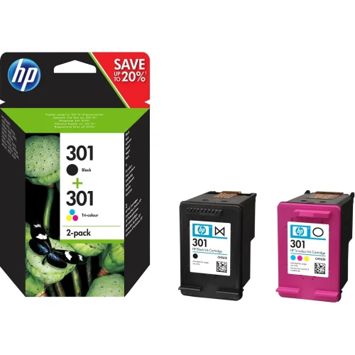 Zestaw tuszy HP N9J72AE (oryginał HP301 HP 301 zestaw zawiera czarny i kolor CH561EE CH562EE; czarny, kolor)-4385157