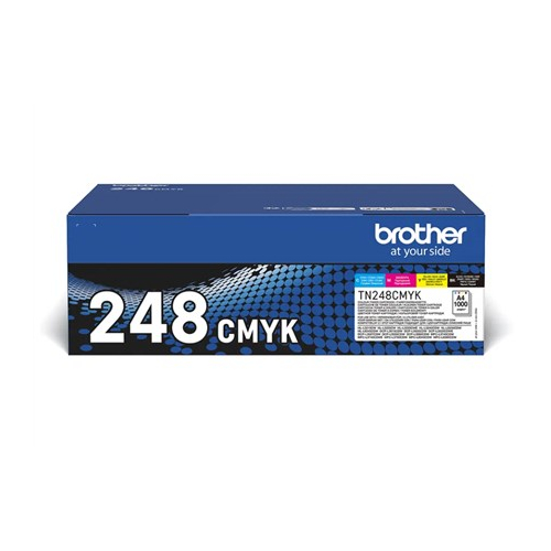 Brother TN-248VAL kaseta z tonerem 4 szt. Oryginalny Czarny, Cyjan, Purpurowy, Żółty